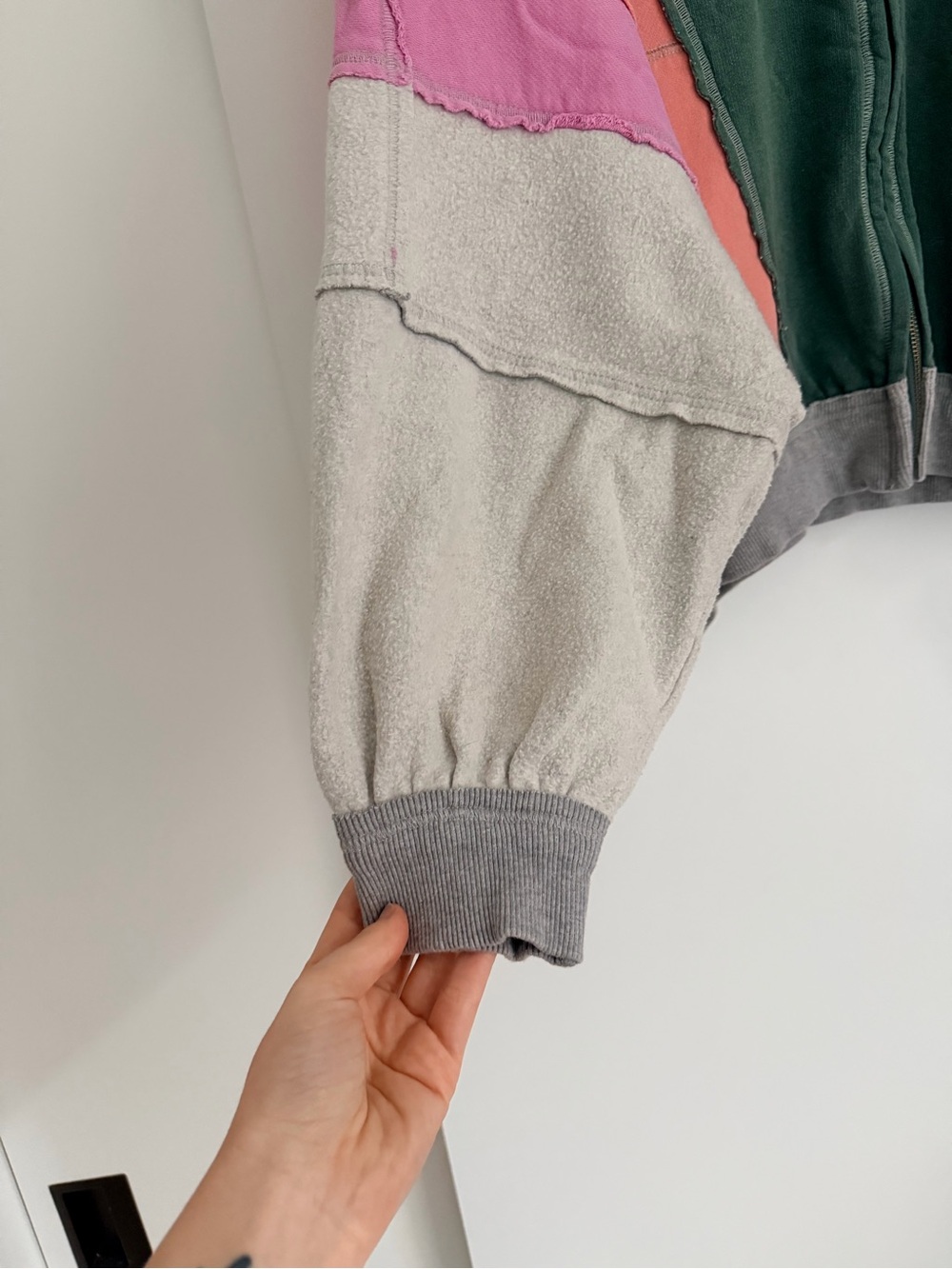 Free People Colorblock Zip-Front Bomber Crewneck - Picture 3 of 6